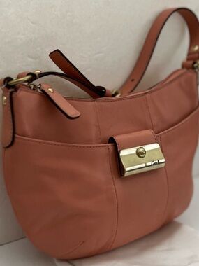 Coach Kristy Peach Leather Mini Hobo Bag